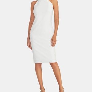White Halter Sheath Dress